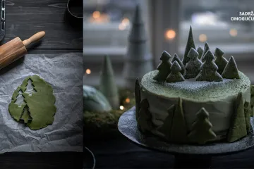 Bajkovita božićna torta s matchom i pistacijama