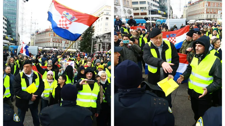 'Žuti prsluci' zahvatili i Hrvatsku: U Zagrebu se htjeli pridružiti učiteljima, spriječila ih policija!