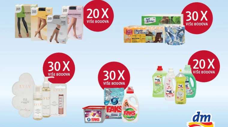Otkrij koji proizvodi u dm-u već danas donose jo&scaron; vi&scaron;e bodova &ndash; i u&scaron;teda!