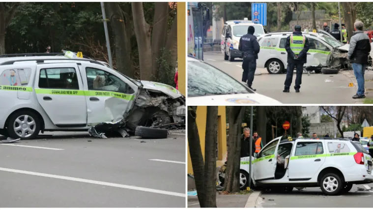 Te&scaron;ka nesreća u Rijeci: Taksijem pregazio dvije žene pa se zabio u zid