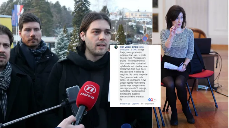 Dalija Sinčiću objašnjavala da ga ne napada njena stranka, nego magazin Start, on se pravdao: 'Potkapacitiran sam'