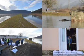 FOTO Izvanredno stanje u raškoj dolini: Na jednom dijelu puknuo nasip, došlo do izlijevanja vode