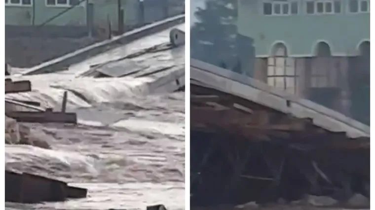 VIDEO Dramatično u BiH, poplavljene kuće i ceste, sru&scaron;io se i most: 'Ovo je izmaknulo kontroli!'