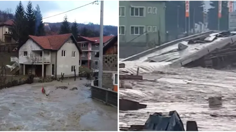 Progla&scaron;eno pripremno stanje obrane od poplava na nekim postajama u Hrvatskoj. Nabujale rijeke ru&scaron;e kuće i mostove u BiH