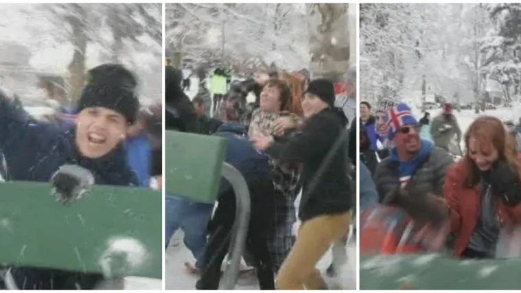 VIDEO Stotine građana u masovnom grudanju, kao &scaron;titovi su poslužili ledeni tabori, ali i stolovi za piknik