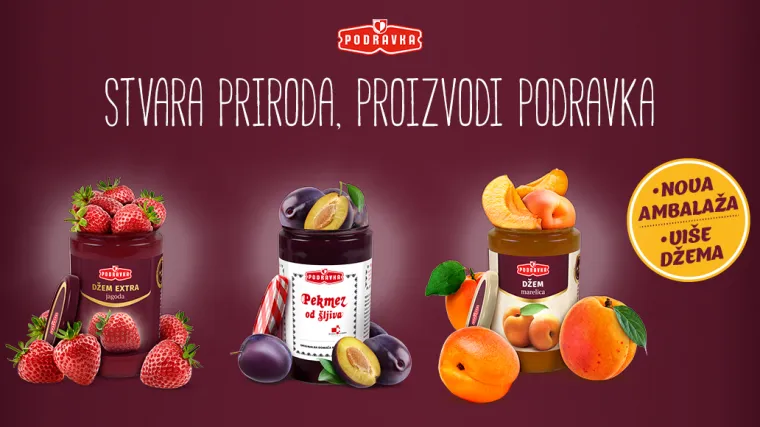 Stvara priroda, proizvodi Podravka: Omiljeni voćni namazi u novoj ambalaži s jo&scaron; vi&scaron;e sadržaja