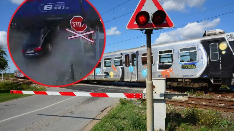 &Scaron;okantna snimka: Vlak u punoj brzini udario automobil, vozača sekunde dijelile od smrti