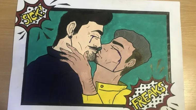 Gimnazijalcu odbijen rad na izložbi jer prikazuje dva mu&scaron;karca kako se ljube?!