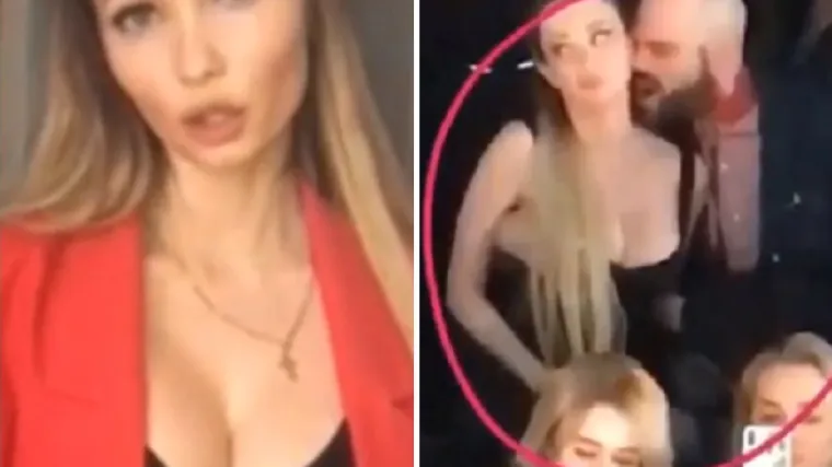 Pop zvijezda snimljena s rukom ispod kaputa TV voditelja