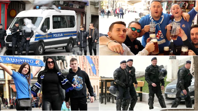 VIDEO Policija okupirala Zagreb: Navijači Dinama i Benfice skupa se 'zagrijavaju' za veliku utakmicu