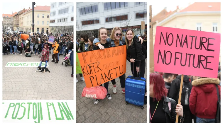 Stotine učenika diljem Hrvatske na prosvjedu za klimu: 'Pakiram kofer, mijenjam planetu...'