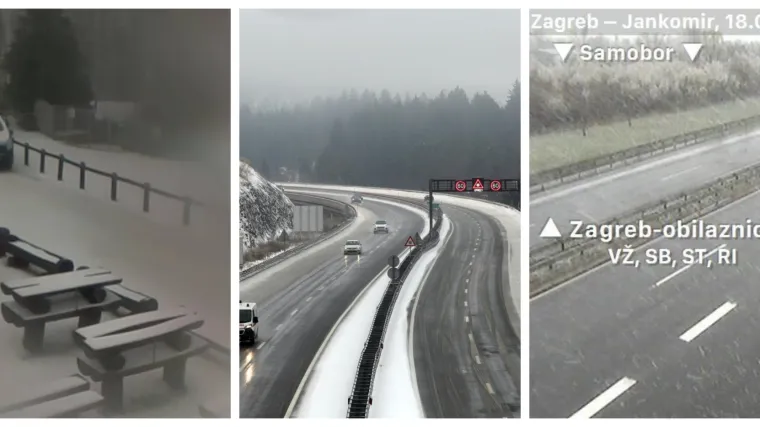 Zima ne odustaje: Kaos zbog snijega na autocesti Zagreb-Rijeka, dogodile se četiri nesreće