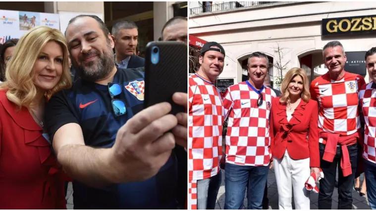 I Kolinda Grabar-Kitarović stigla u Budimpe&scaron;tu: Odu&scaron;evila navijače, a imala je vremena i za selfije