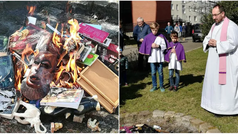 Pogledajte ovu ludost! Svećenici palili 'knjige za gre&scaron;nike': U plamenu nestao Harry Potter...