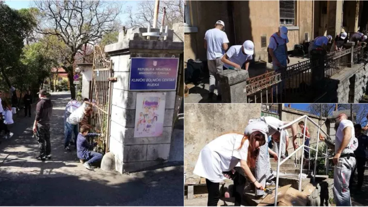 Članovi Armade volontirali na uređenju ulaza u Dječju bolnicu: 'Nije učinjeno sve planirano'