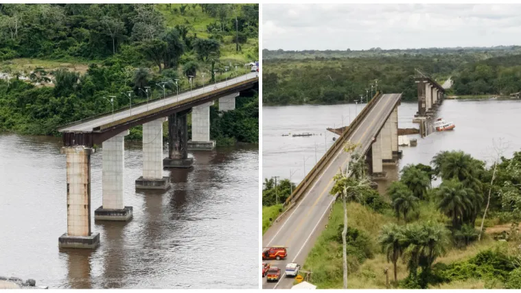 VIDEO Trajekt udario u most, 200 metara ceste palo u vodu! Ronioci u rijeci traže preživjele