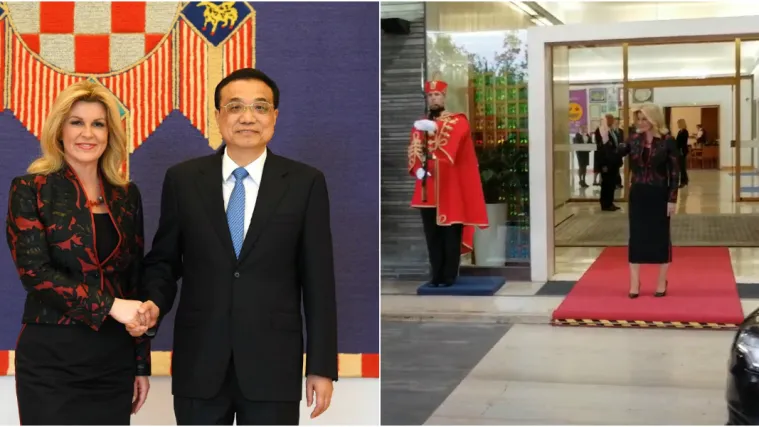 O čemu su pričali? Pogledajte kako je predsjednica srdačno ispratila kineskog premijera s Pantovčaka