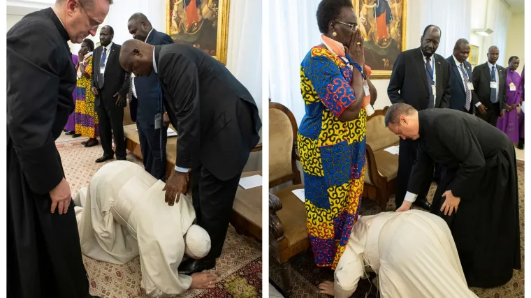 Vatikan objasnio! Evo za&scaron;to se Papa Franjo toliko ponizio pred čelnicima Južnog Sudana