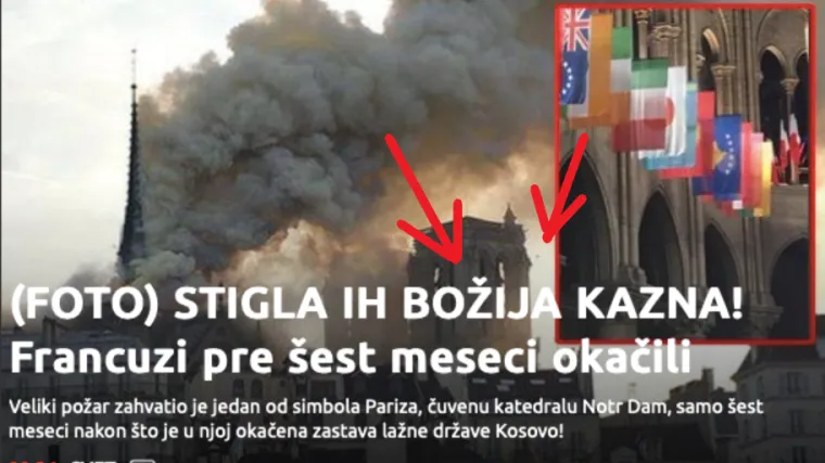 'Stigla ih je Božja kazna': Srpski tabloid likuje zbog požara u Parizu, ovaj put nadma&scaron;ili sami sebe