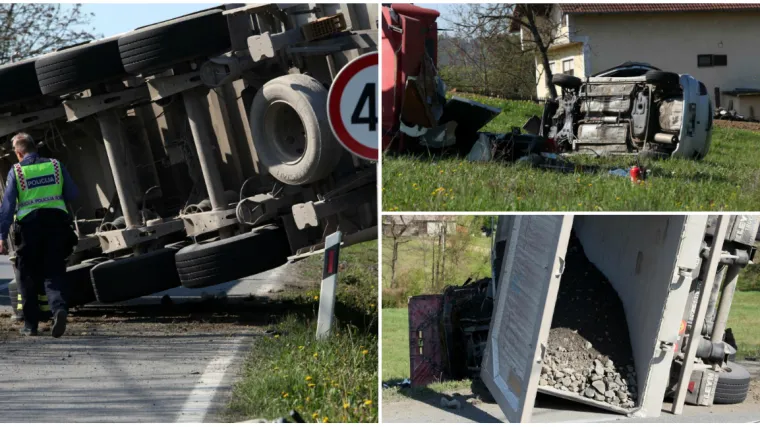 Prevrnuo se kamion, auto nakon sudara sletio u kanal: U nesreći kod Petrinje vi&scaron;e ljudi ozlijeđeno