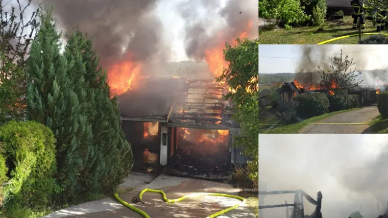 VIDEO Pogledajte kako je silovita vatrena stihija progutala dvije kuće u Hrvatskoj Kostajnici