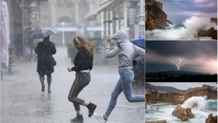 Pljuskovi, grmljavina, tuča, orkanski udari bure, poplavljene rive, porast vodostaja i snijeg...