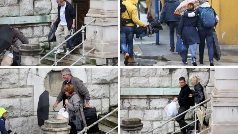 Sramotne scene: Optuženi u aferi Uljanik i pratnja vrijeđali novinare, psovali, gađali ih ki&scaron;obranima