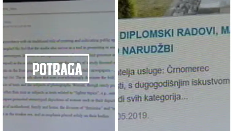 Potraga snimila kupovinu radova: Seminar za 400 kuna, diplomski rad za dvije tisuće!