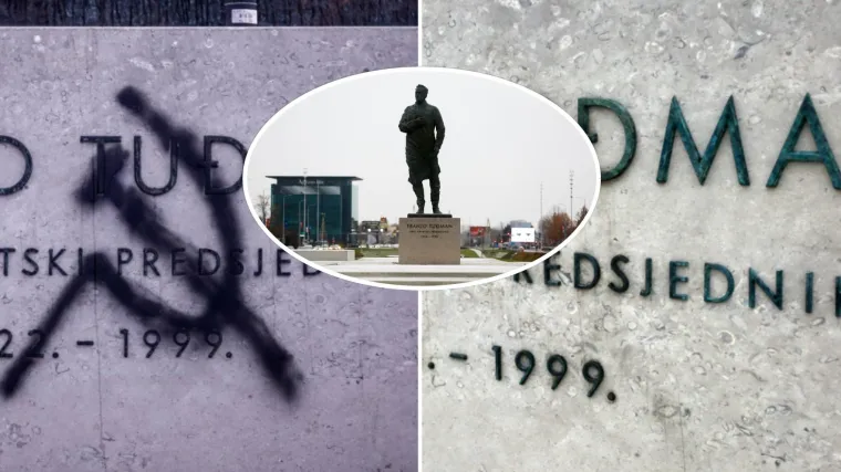 DORH traži 10 mjeseci zatvora za studenta koji je nacrtao srp i čekić na spomeniku Franji Tuđmanu!