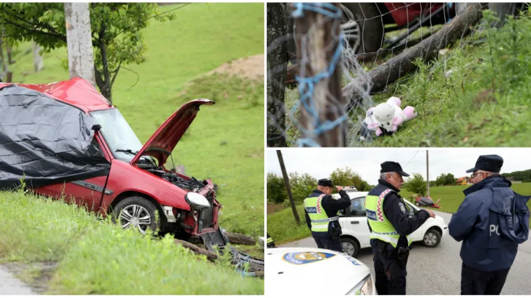 FOTO Stra&scaron;na nesreća kod Vojnića: Poginula mlada učiteljica, autom se zabila u stup