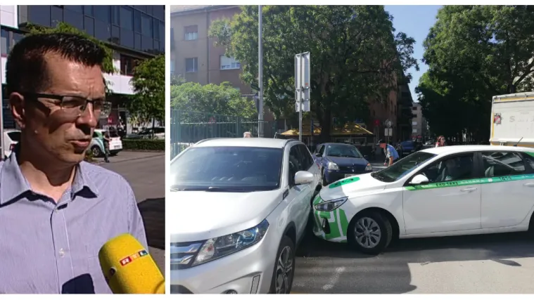 VIDEO Bunjac se autom Živog zida zabio u taksi koji je odletio u parkirano vozilo: 'Nije moj dan'
