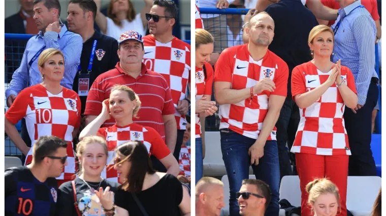 Predsjednica u pratnji supruga Jakova navijala za Hrvatsku: Zapjevala i &Scaron;korinu uspje&scaron;nicu