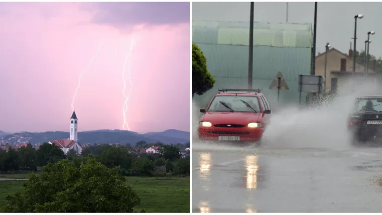 Veliki dio Hrvatske pod žutim meteoalarmom: Oprez! Nestabilno vrijeme stvara probleme u prometu