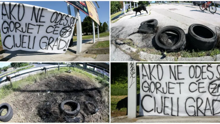 Na tri mjesta u Zagrebu noćas zapaljene gume, uz poruku Mamiću: 'Ako ne ode&scaron; sad gorjet će cijeli grad'