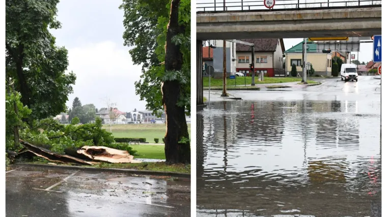VIDEO U Sisku oluja ru&scaron;ila stabla: Voda stvorila probleme u dva podvožnjaka i prodrla u stanove