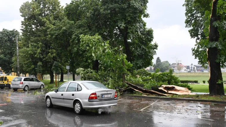 Vjetar čupao drveće, stradale terase kafića i auti. Voda je prodrla u stanove