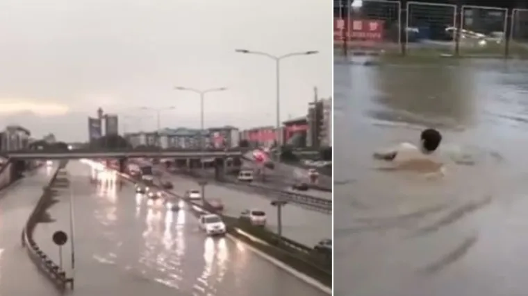 Smijeh iz susjedstva: Beograđani poplave iskoristili za kupanje i surfanje