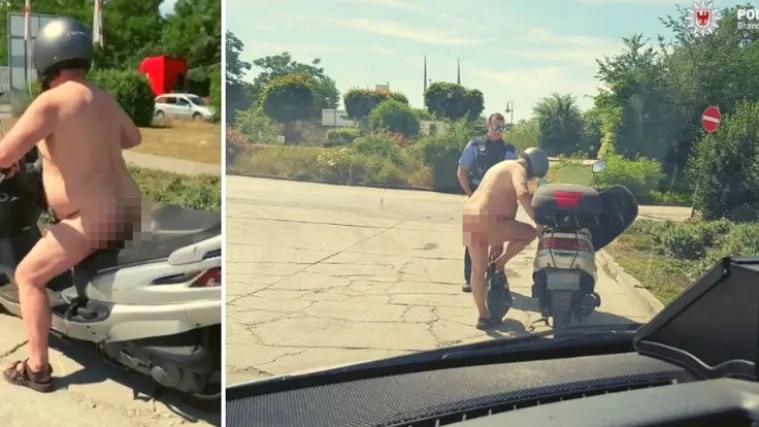 Te&scaron;ko podnosi vrućinu: Njemačka policija zaustavila 'golaća' na mopedu