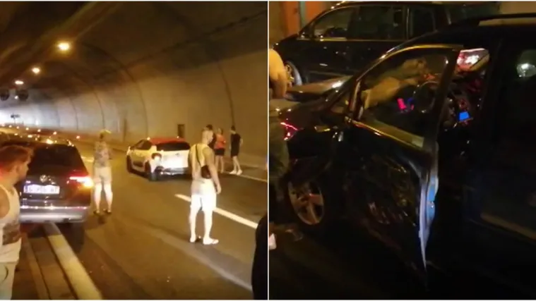 VIDEO Prometna nesreća u tunelu Brinje: Sudarilo se vi&scaron;e vozila i prekinut je promet u smjeru mora!