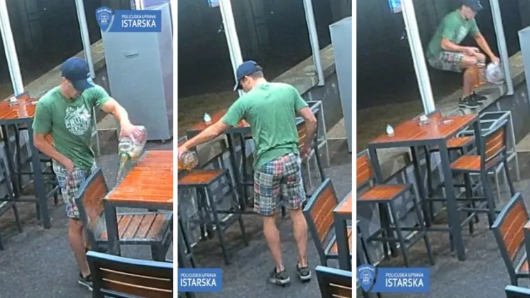 Prepoznajete li ga? Ovaj mu&scaron;karac je provalio u kafić u Poreču i zapalio ga, policija ga traži