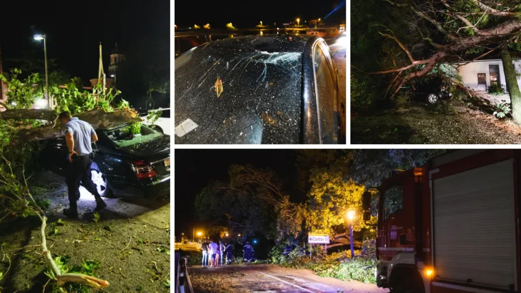 Snažna oluja protutnjala Zadrom: Na grad se obru&scaron;ila pijavica, jak vjetar čupao stabla, o&scaron;tećeni auti