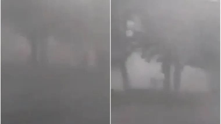 Slavonci ovakve udare vjetra ne vide tako često, zrakom su letjeli komadi leda