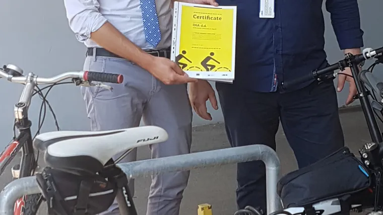 INA certificirala jo&scaron; dvije lokacije certifikatom 'Prijatelj bicikliranja zaposlenika'