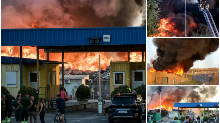 Gori reciklažno dvori&scaron;te na Jaku&scaron;evcu, suklja gusti crni dim