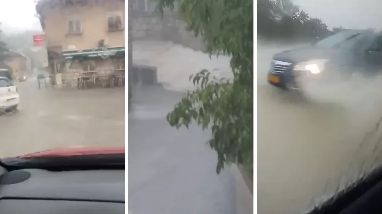 Obilna ki&scaron;a i tuča sručile se na Istru: Ulicama tekle bujice, stotine munja parale nebo