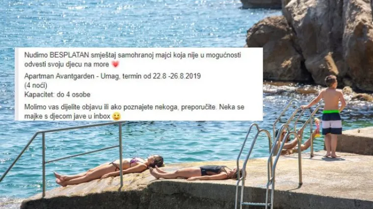 Predivna gesta iznajmljivačice apartmana: 'Nudim besplatan smje&scaron;taj samohranoj majci i djeci'