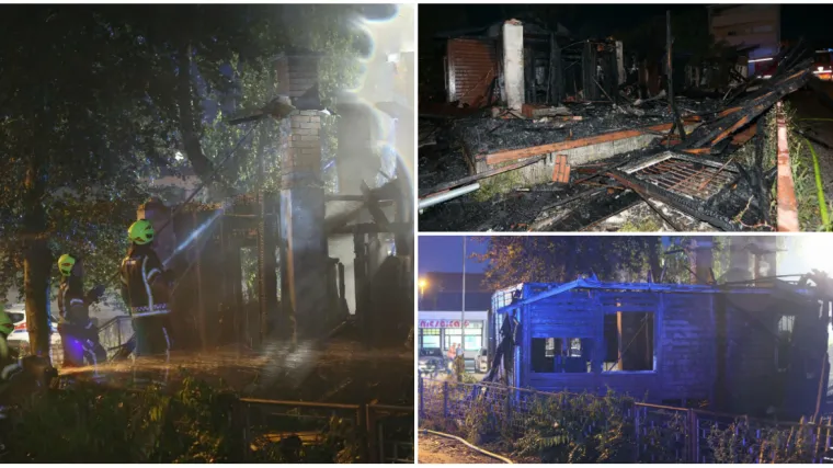 VIDEO/FOTO Požar u Zagrebu, dim sukljao vi&scaron;e desetaka metara u vis! Izgorjela kućica mjesne zajednice