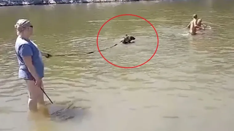 Dobro pogledajte koga je to ova žena dovela na kupanje u rijeci