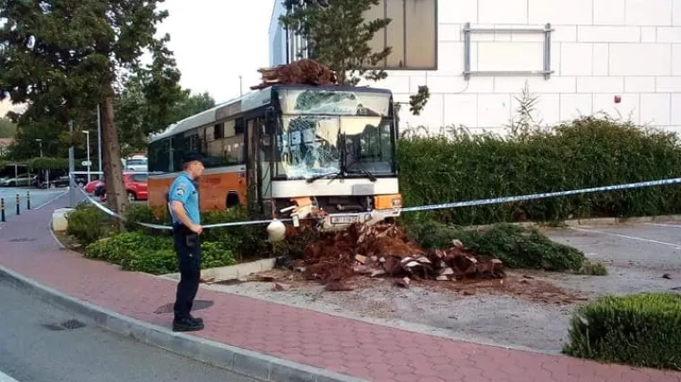 Ukrali autobus pa razbili semafor, stupiće i auto: 'Vidio sam tri tipa gola do pasa kako skaču i deru se'