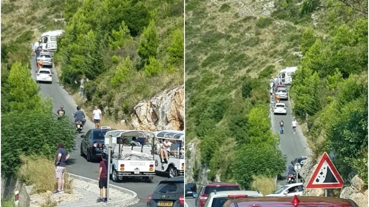 FOTO Kamper zapeo na cesti kod Dubrovnika i dok se 'koprcao' stvorio ogromnu gužvu